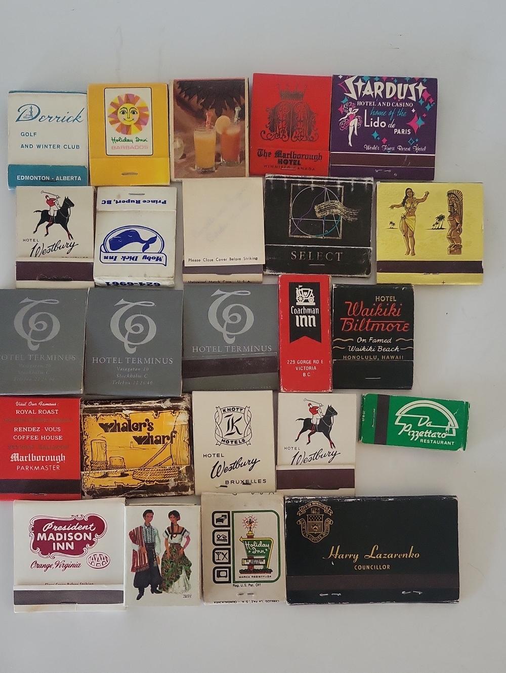 Vintage Matchbook Collection Lot - Retro Hotels, Casinos, Restaurants 24pc